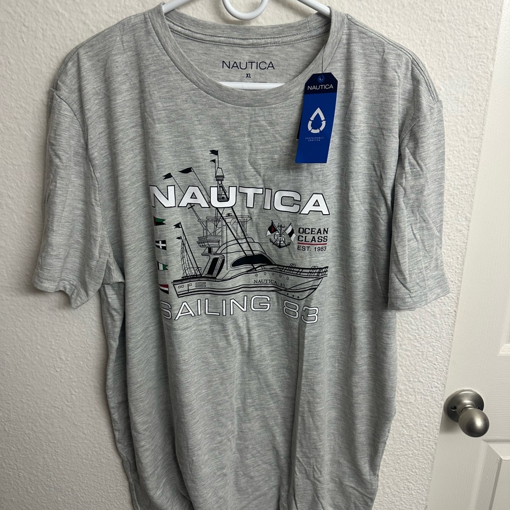 Nautica Light Gray Sailing Graphic Tee